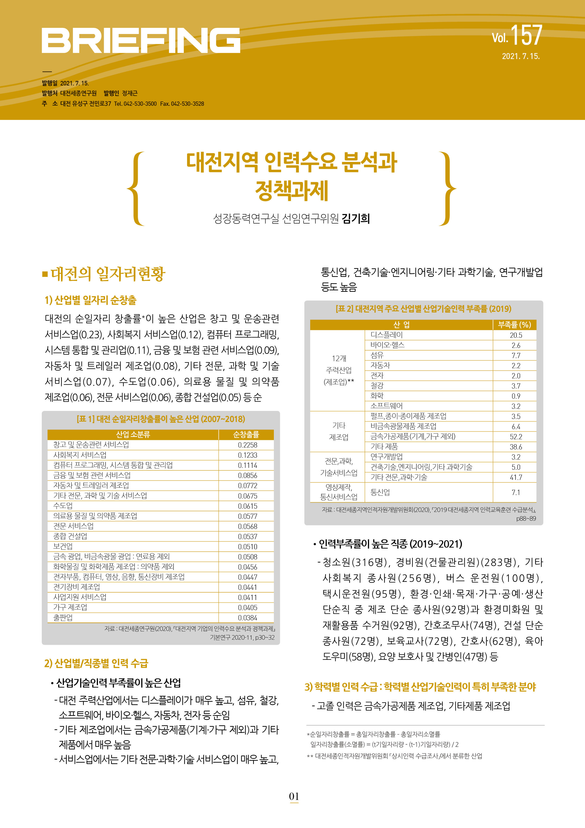BRIEFING 제157호